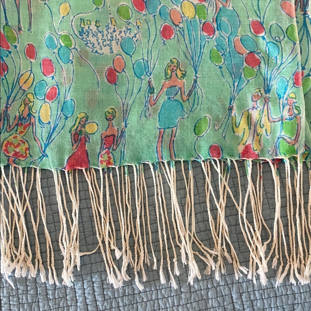 Lilly Pulitzer birthday Murfee silk cashmere scarf - Picture 6 of 9